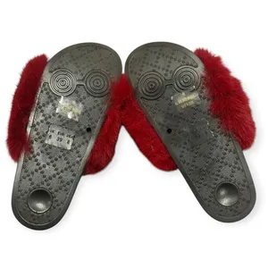 H2K Red Faux Fur Slide Sandals Women’s Size 8 thumbnail 6