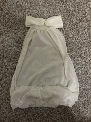 SHEIN white halter top with white floral embroidered, size small thumbnail 2