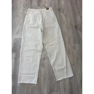 BDG Urban Outfitters High-Rise Baggy Jeans Off-White Cream Raw Hem‎ Size 31 thumbnail 3