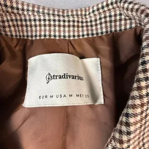 Stradivarius Brown Houndstooth Double Breasted Blazer Jacket Womens Size Medium thumbnail 3