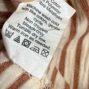 J.Crew Artist T Womens Small Cream Copper Metallic Striped Boat Neck Shirt F4264 thumbnail 7