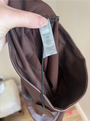 Aerie Offline Real Lux High Rise Faux Leather Leggings in Dark Brown thumbnail 6