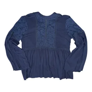 NWT Ariat Nita Top Sz XL Navy Blue Peplum Long Sleeve Open Back Bell Sleeve Boho thumbnail 2