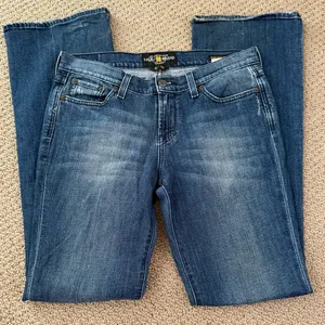 Lucky Brand Women's Sweet N Low Flair Distressed Denim Blue Jeans thumbnail 2