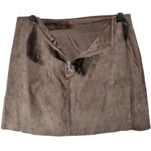 BLANKNYC Women's Brown Faux Suede Mini‎ Skirt Size 26 Zipper Front Pockets thumbnail 3