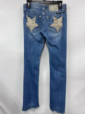 Miss Me bootcut Star-Embellished Jeans Designer Americana 4th of July size 28 thumbnail 3