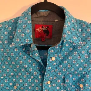 Rodeo Clothing Women's Medium Long Sleeve Button Down Shirt Blue thumbnail 2