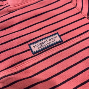 Vineyard Vines Jacket Womens Large Pink Striped 1/2 Zip Cotton Long Sleeve Knit thumbnail 2