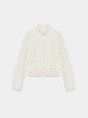 Nwt Zara Polka Dot Fitted Jacket Size Xs thumbnail 8