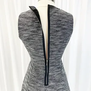 Madewell Womens 10 Anywhere Dress Mini Skater Black White Tweed Faux Leather‎ thumbnail 5