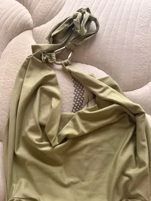 Peppermayo Samara Halterneck Mini Dress Sage thumbnail 4
