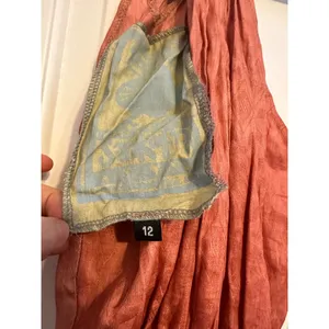 Amani Handicraft Halter Maxi Dress Boho‎ Terracotta Beaded Cotton Size 12 thumbnail 3
