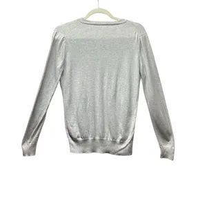 J. Crew woman’s cotton v-neck sweater Light gray Size Medium thumbnail 2