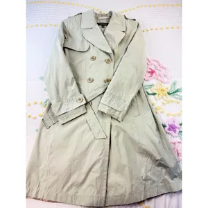 1 Madison Classic Double Breasted Belted Trench Coat Light Sage Green Size S‎ thumbnail 3