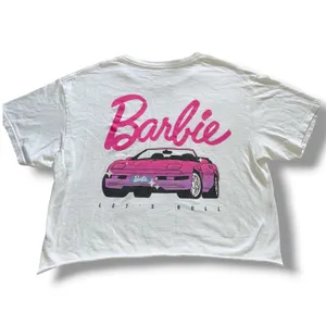 Mattel Barbie "Let's Roll" Pink Convertible Graphic Crop Top Tee - Size M thumbnail 2