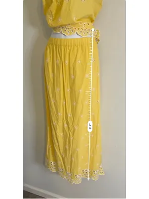 Old Navy Yellow White Eyelet Maxi Set L TALL thumbnail 11