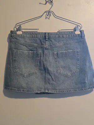 Free People Light Wash Denim Skirt thumbnail 5