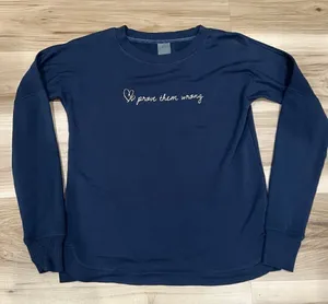 Calia Blue Prove Them Wrong Crewneck Sweatshirt Women’s Small thumbnail 1