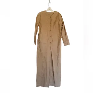 NWOT Abercrombie & Fitch Long-Sleeve Tan Twill Jumpsuit Oversized thumbnail 2