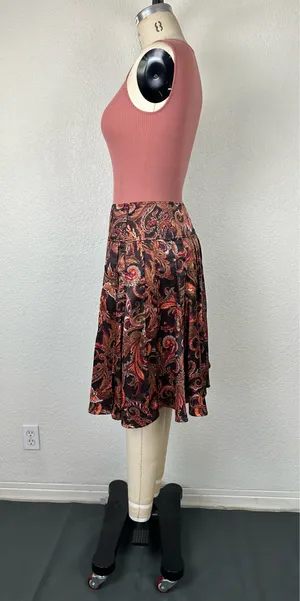Worthington Women's Skirt Size 6 Flare Boho Cottage Women’s Skirt Size 6 Fit /Flare Floral Silky. thumbnail 12