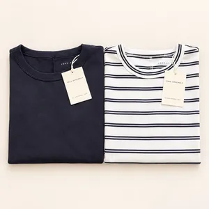 Free Assembly Womens 2-Pack Cap Sleeve Ribbed Tees Navy White Striped Med 8-10 thumbnail 4