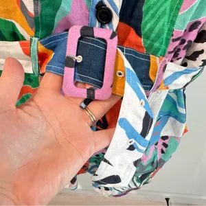 Parker Weslyn Tropical Belted Linen Mini‎ Dress Size 6 thumbnail 4