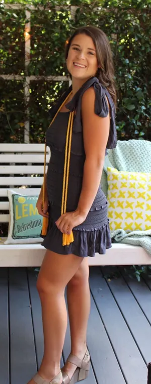 Charcoal Gray Ruffle Mini Dress Size M thumbnail 1