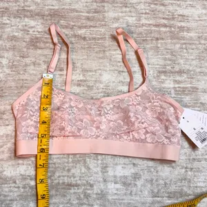 Auden Women’s Small Pink Lace Lightly Lined Scoop Bralette Mesh Pullover New thumbnail 3