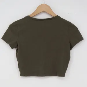 Wild Fable T-Shirt Womens S Olive Green Short Sleeve Cropped Stretch Excellent thumbnail 4