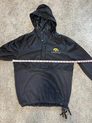 Under Armour Black and Charcoal Hawkeyes Hooded Windbreaker Women’s Size Medium thumbnail 6