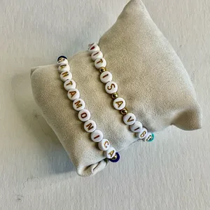 Santa Monica Beaded Bracelet Set White thumbnail 4