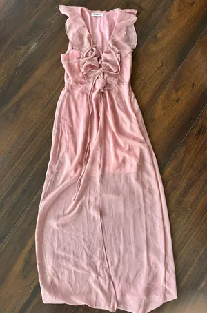 Pink Ruffle Maxi Dress thumbnail 1