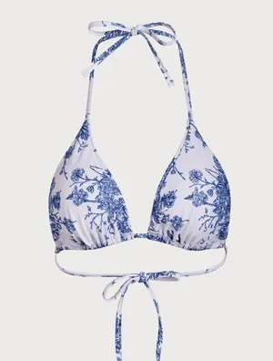 Berlook Floral Halter Triangle Bikini SET 05 Blue Size XS thumbnail 9