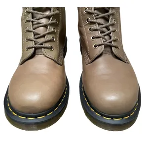 Dr. Martens Taupe Combat Boots 1460 Pascal Leather 8 Eye Women's US‎ 10 UK8 READ thumbnail 6