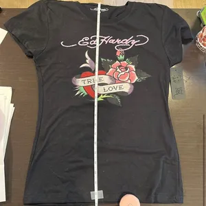 Ed Hardy NWT Graffiti Black Rose Heart True Love T-Shirt Size Medium thumbnail 2