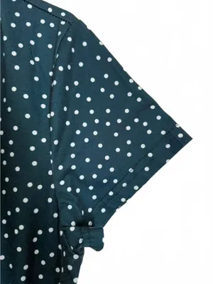 Ouges NEW Women's Dress Size Large Jade Polka Dot Fit Flare Classic City Chic Green thumbnail 6
