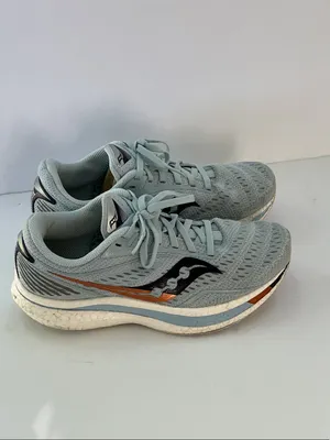 Saucony Women's Light Blue Athletic Running Shoes with Black and Rust Accents thumbnail 2