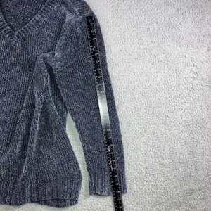 ORVIS‎ V Neck Chenille Knit Sweater Women XL Blue Marled Long Sleeve Cozy Casual thumbnail 4