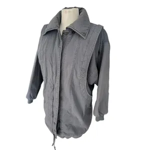 Vintage 80s Quilted Puffer Coat Mixed Media Gray Blue size S Pan Asia Grunge thumbnail 11