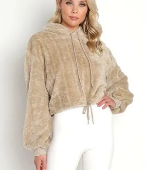 Beach Riot Shayla Teddy Crop Sweatshirt Top thumbnail 1