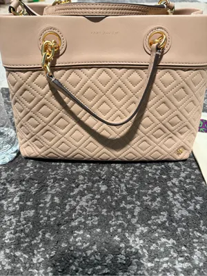 Tory Burch Quilted Taupe Tote Bag with Gold Hardware thumbnail 3