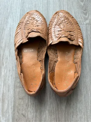 Authentic Mexican Leather Huaraches, Size 5 Tan thumbnail 7