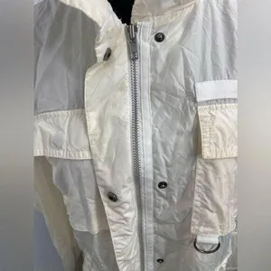 Gap windbreaker cream jacket size‎ medium zip up thumbnail 7