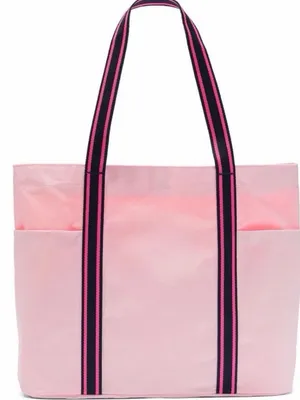 Victoria's Secret PINK Tote Bag Light Pink with Navy Stripped Handles NWT thumbnail 3