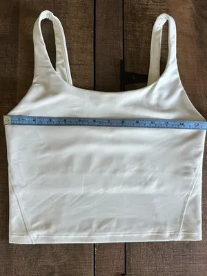 Old Navy Active PowerSoft Crop Tank Sports Bra White Light Support Go-Dry S thumbnail 5