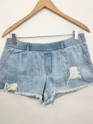 American Eagle aerie elastic waist Distressed Denim Women’s Shorts small thumbnail 2