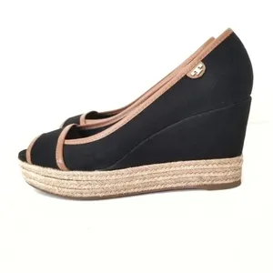 Tory Burch‎ Majorca Espadrilles Peep Toe Wedge- Size 8.5 thumbnail 3