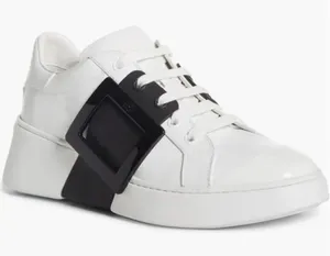 Roger Vivier Viv Buckle Skate Leather Sneakers White 36 thumbnail 1