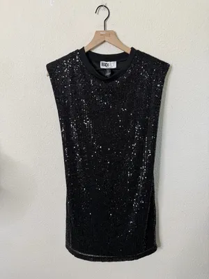 Beach Riot Mirabel Sequin Dress Black Festival Stage Coach Womens Size S thumbnail 5