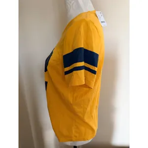 NWT‎ Free People Vintage Yellow Throwback Sports Tee M thumbnail 8